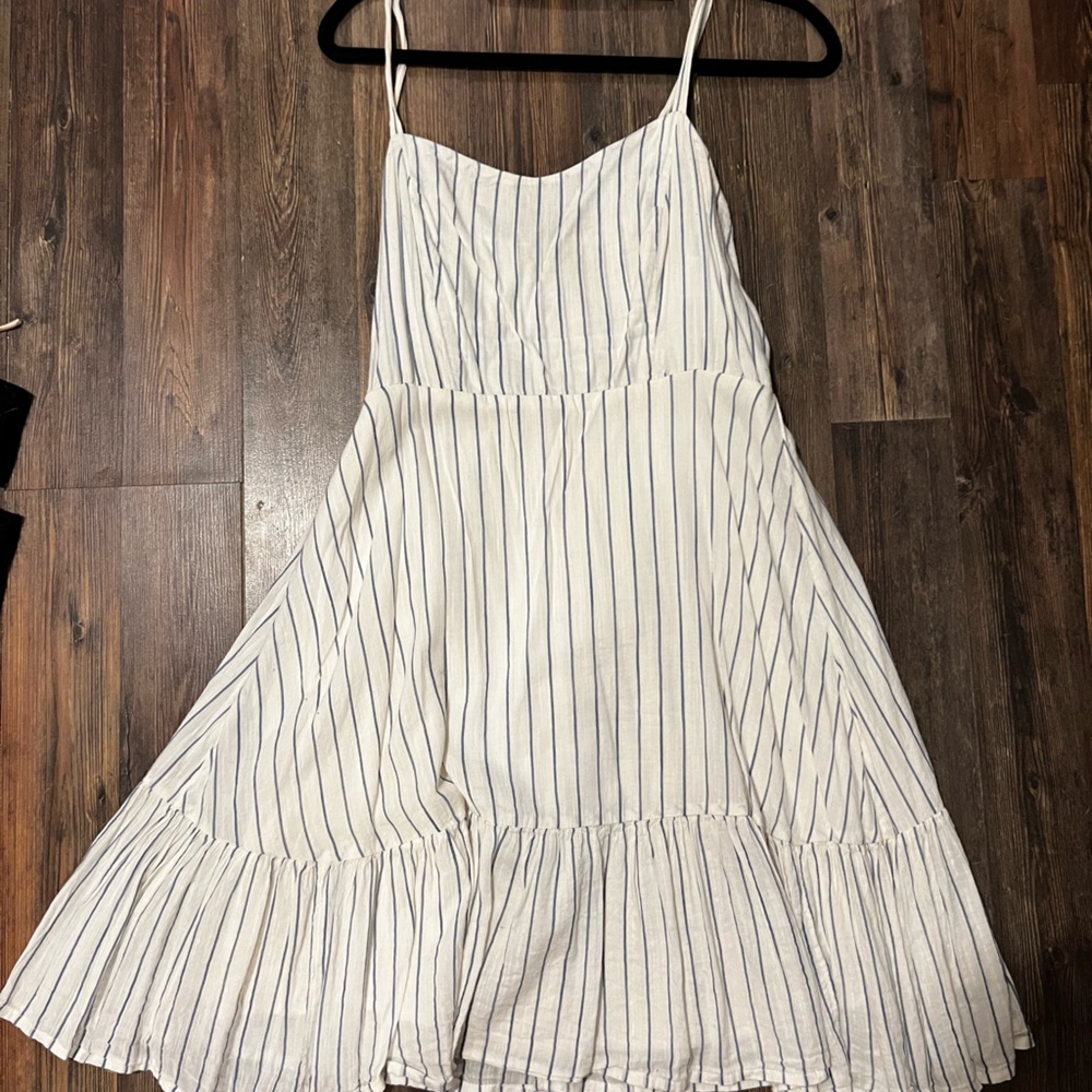 white and blue summer dress.
